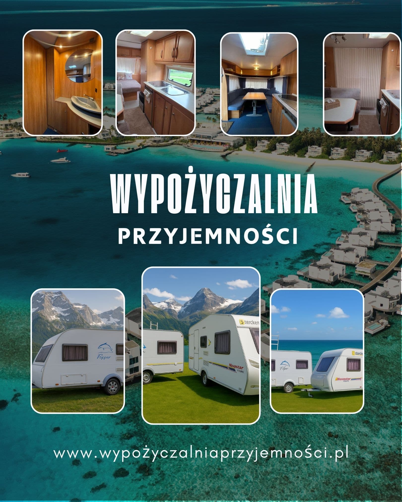 Wypożyczalnia Przyjemności — plakat mobilny